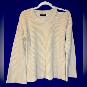 Aqua Cut-Out Shoulder Sweater Size Small